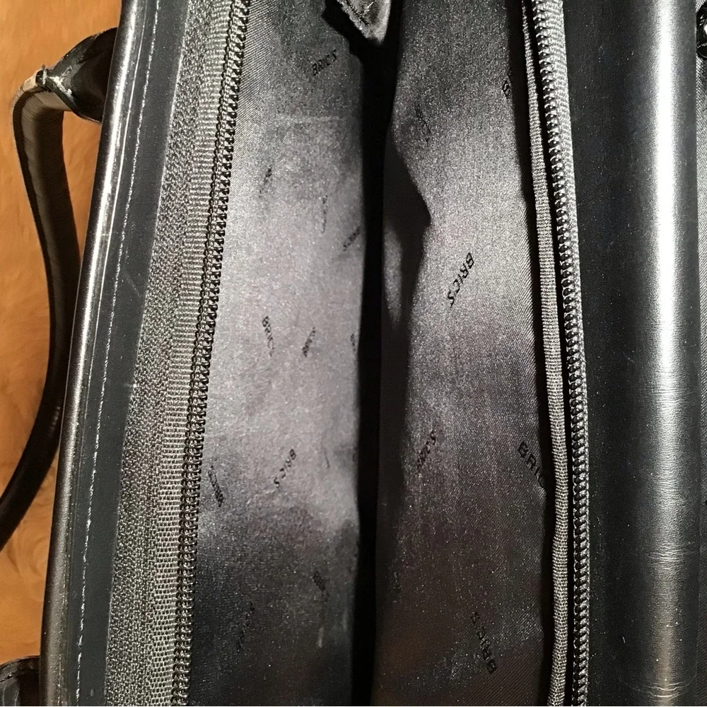 Bric’s black nylon/leather laptop shoulder bag